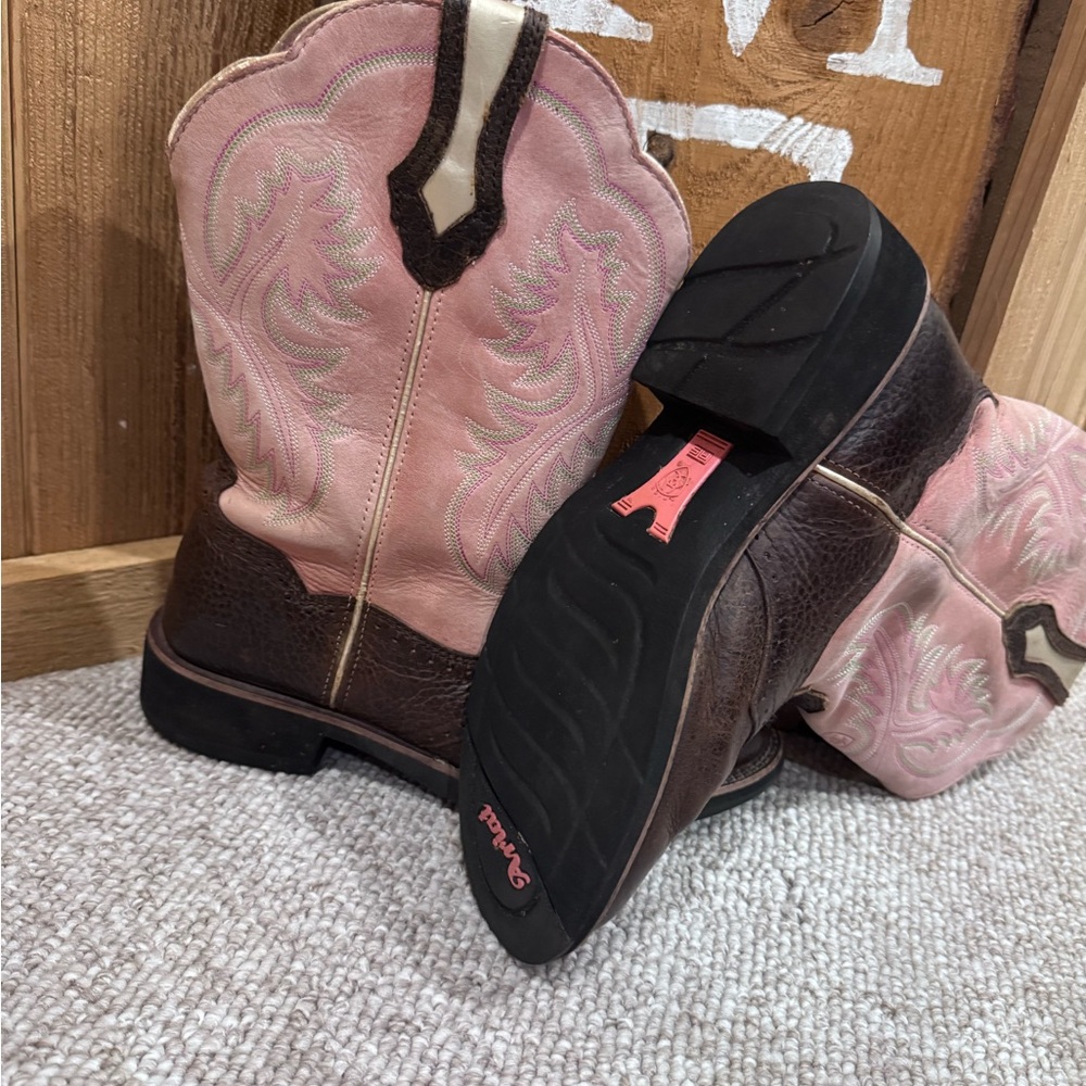 Ariat Women's Pink and Brown Ankle Boots - Picture 3 of 8